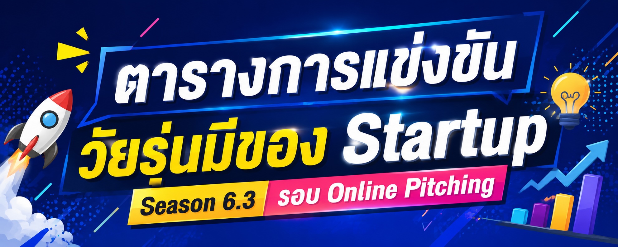 ตารางแข่งขัน วัยรุ่นมีของ Startup 6.3 รอบ Online Pitching