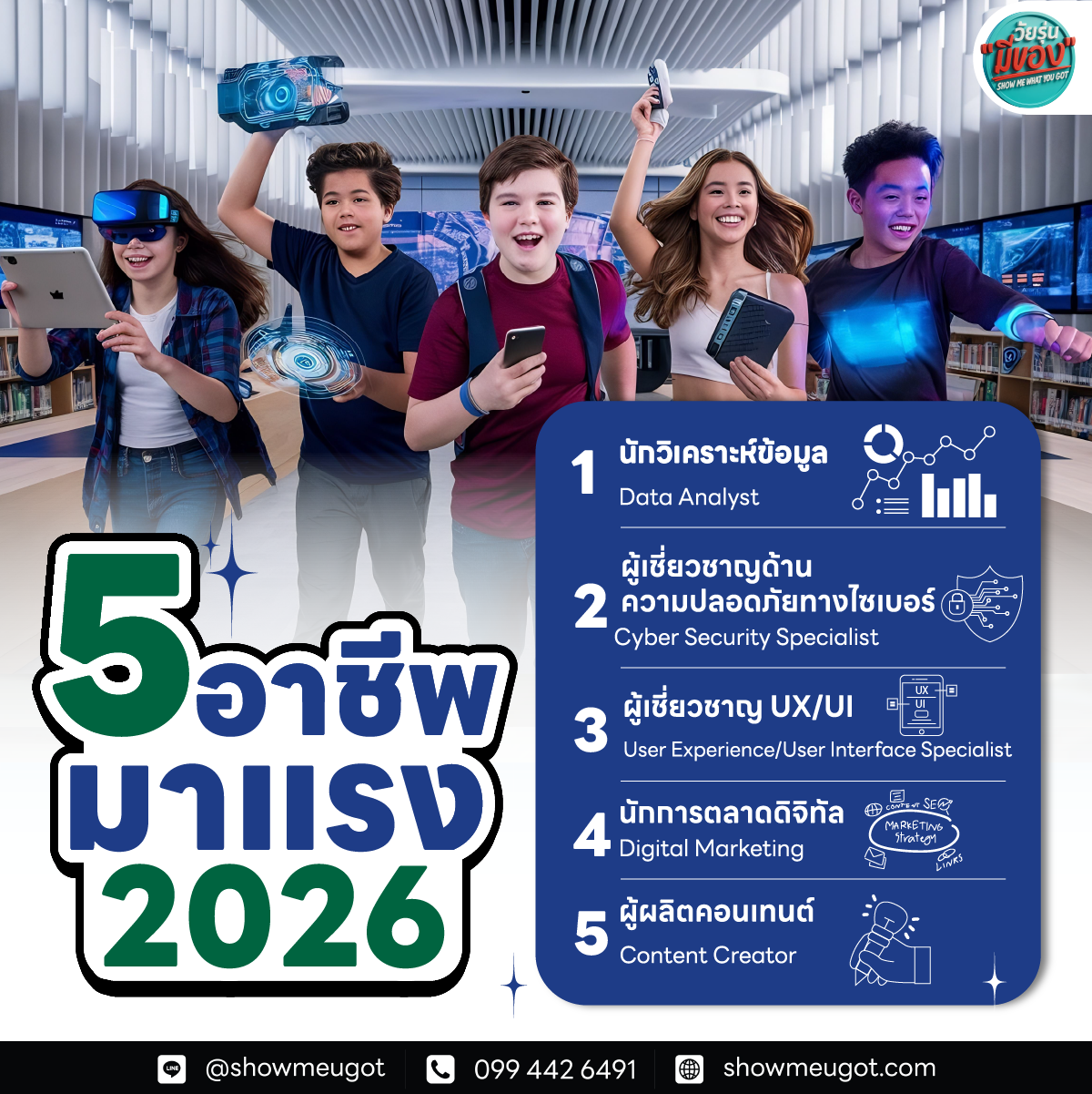 🚀 ส่อง 5 อาชีพสายดิจิทัล เตรียมตัวให้พร้อมสำหรับโลกการทำงานปี 2026!