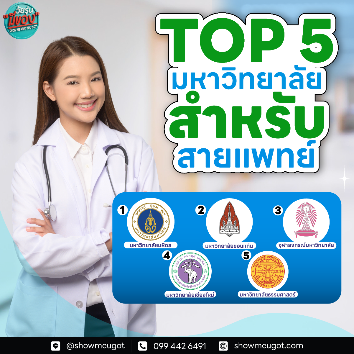 🩺 อยากเป็นหมอ? เปิด TOP 5 มหาวิทยาลัยสายแพทย์ในดวงใจ #DEK69 #DEK70